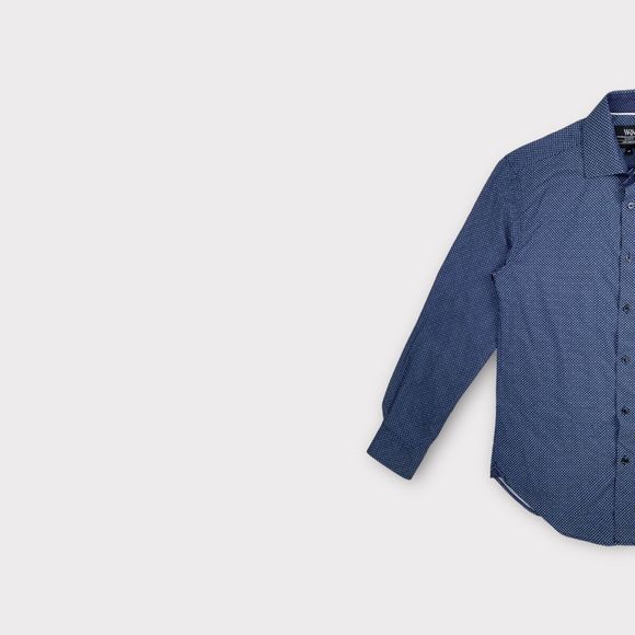 W.R.K Work Rest Karma Men's Small Medallion 4 Way Stretch Button Shirt Blue - Picture 5 of 14